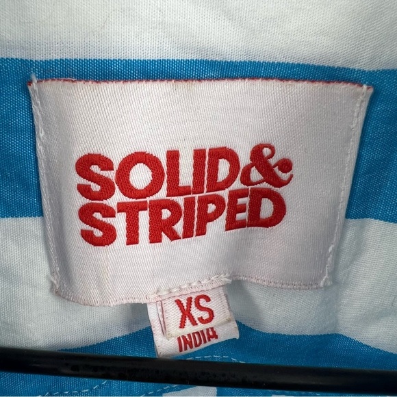 Solid & Striped Blue Striped Oxford Tunic Dress Shirt Size XS Cover Up Swim Pool - Picture 2 of 4